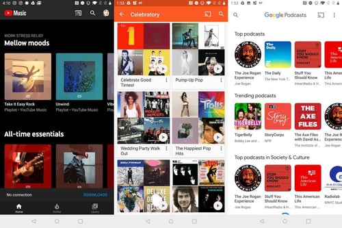 Google Play and YouTube Music Streaming App London 